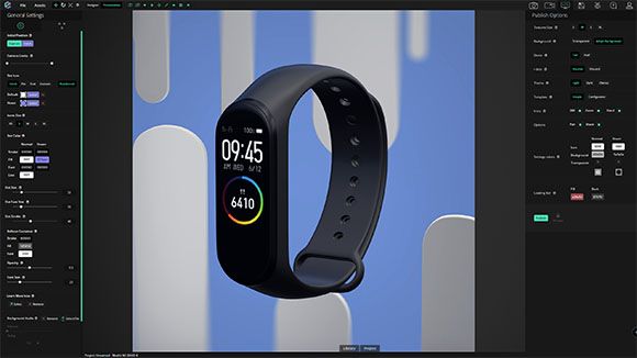 3D model of Xiaomi Mi Band 3 model displayed in Eberus software interface